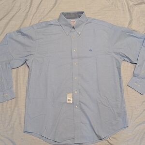 Brooks Brothers Madison Fit Cotton  Dress Shirt, Light Blue, Size L